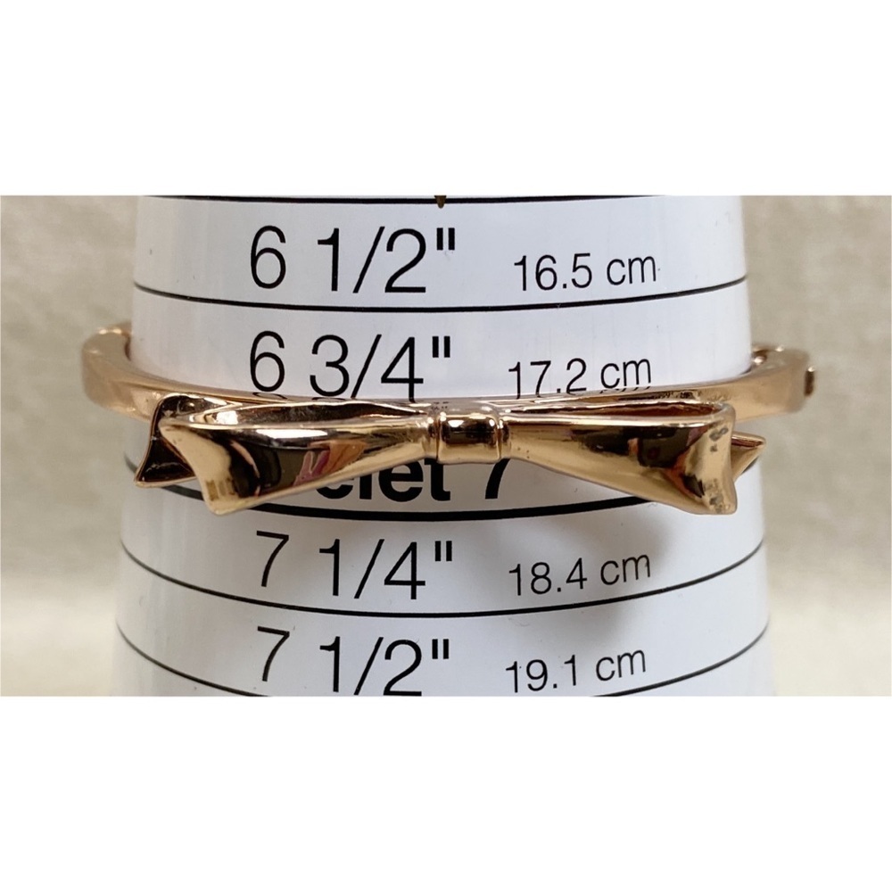 KATE SPADE • Rose Gold Bow Love Notes Bangle Bracelet - Picture 9 of 10
